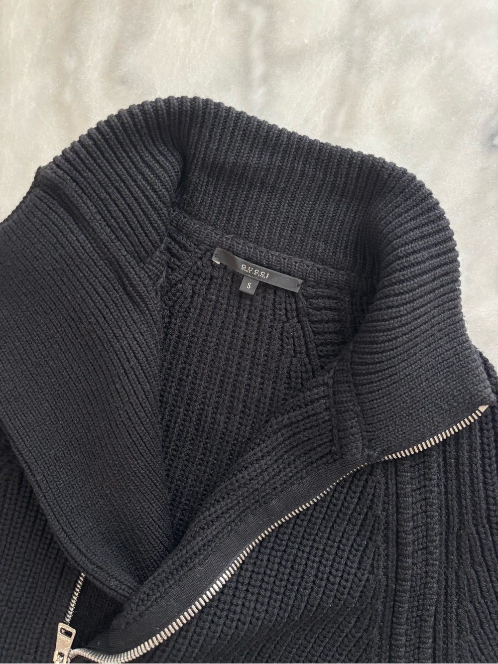 Gucci Black Zip Ribbed Sweater Jacket - Picture 6 of 8